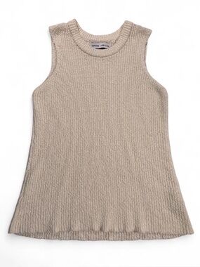 Lefties Sleeveless Knit Tank Top Lightweight Beige Neutral size XS